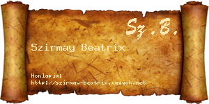Szirmay Beatrix névjegykártya