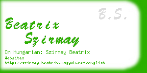 beatrix szirmay business card